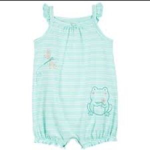 Carter's Mint Green Striped Baby Romper